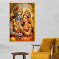 Shri Ram & Mata Sita Floating Frame Crystal Wall Painting