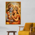 Shri Ram & Mata Sita Floating Frame Crystal Wall Painting