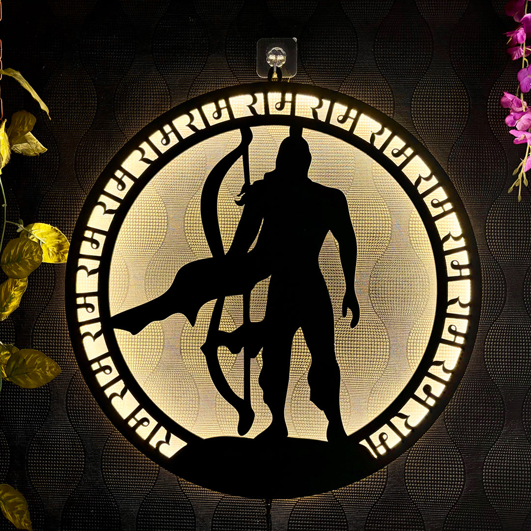 Shri Ram with Bow LED Wall Hanging for Spiritual Wall Decor