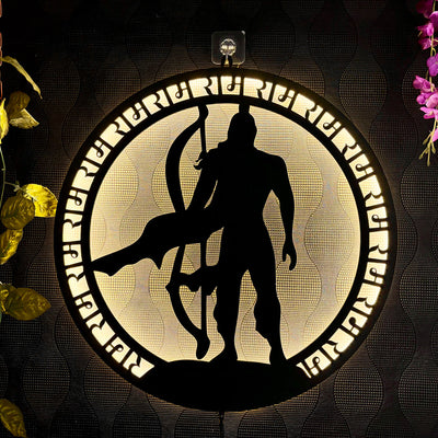 Shri Ram with Bow LED Wall Hanging for Spiritual Wall Decor