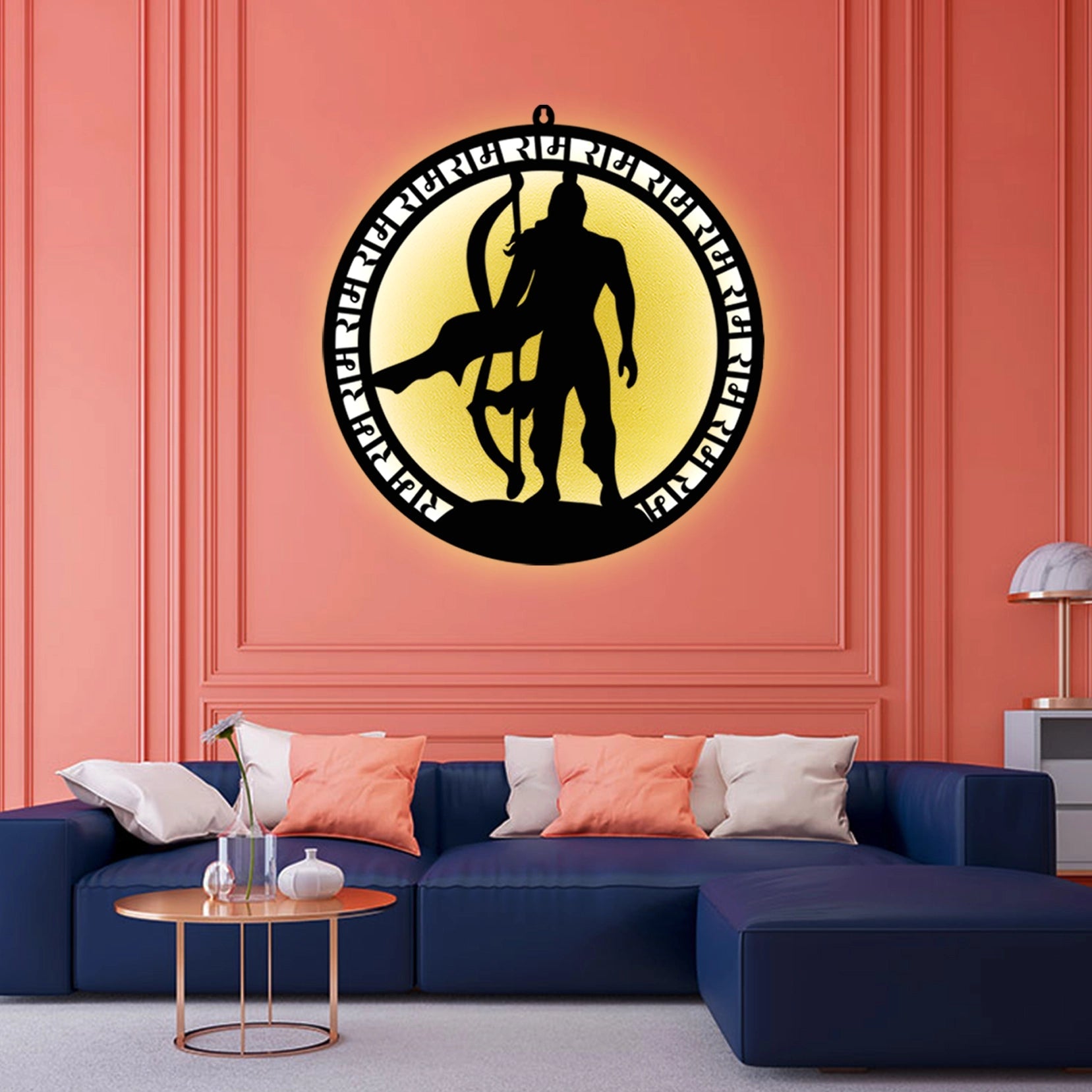 Shri Ram with Bow LED Wall Hanging for Spiritual Wall Decor