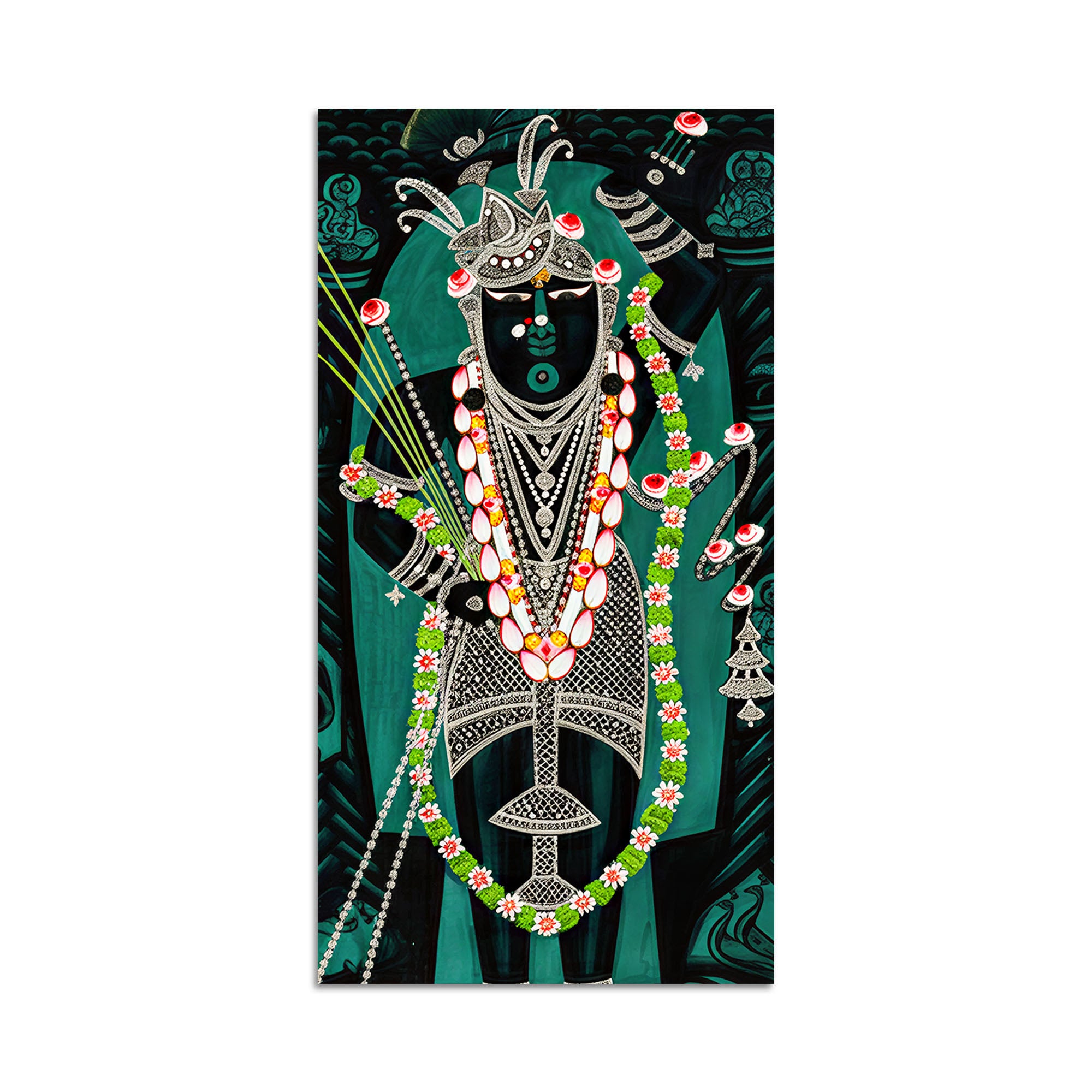 Shri Shrinathji Nathdwara Canvas Wall Painting | Spiritual Indian Wall Art for Home