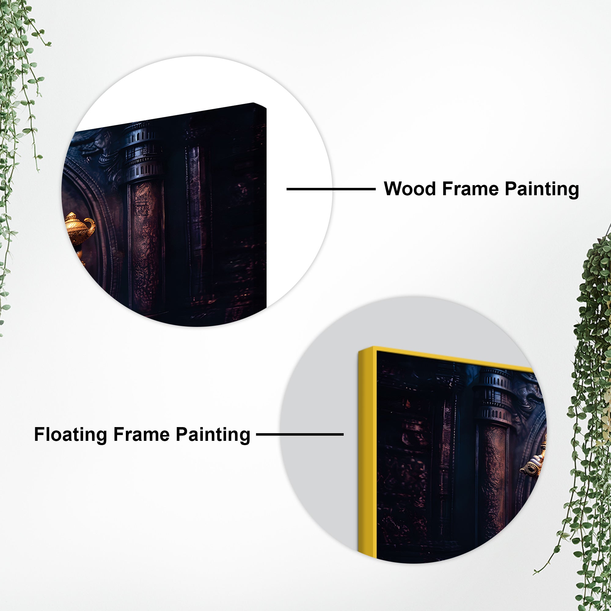 Shri Vighnaharta Lord Ganesha Auspicious Golden Sculpture Canvas Wall Painting for Home & Office – Modern Religious Wall Decor