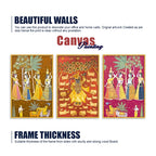 Shrinath Ji and Gopi Canvas Wall Painting Set of Three