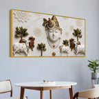 Shrinath Ji and Sacred cows 3D Canvas Wall Painting
