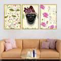 Shrinath Ji Face Pichwai Canvas Wall Painting Set of Three