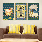 Shrinath Ji Pichwai Canvas Wall Painting Set of Three