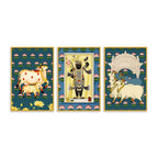 Shrinath Ji Pichwai Canvas Wall Painting Set of Three