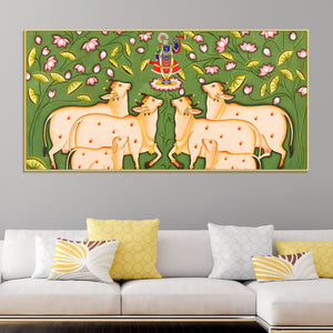 Shrinath Ji Pichwai Wall Painting | Spiritual Home Decor