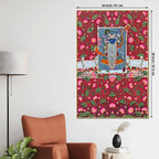 Shrinath Ji Surrounded by Sacred Lotus and Cows Pichwai Canvas Wall Painting