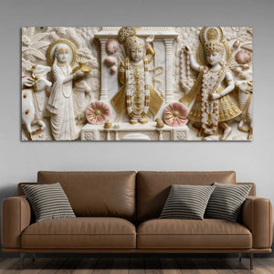 Shrinathji Divine Darbar 3D Canvas Wall Painting