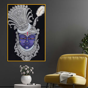 Shrinathji Divine Face Floating Frame Crystal Wall Painting