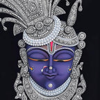 Shrinathji Divine Face Floating Frame Crystal Wall Painting