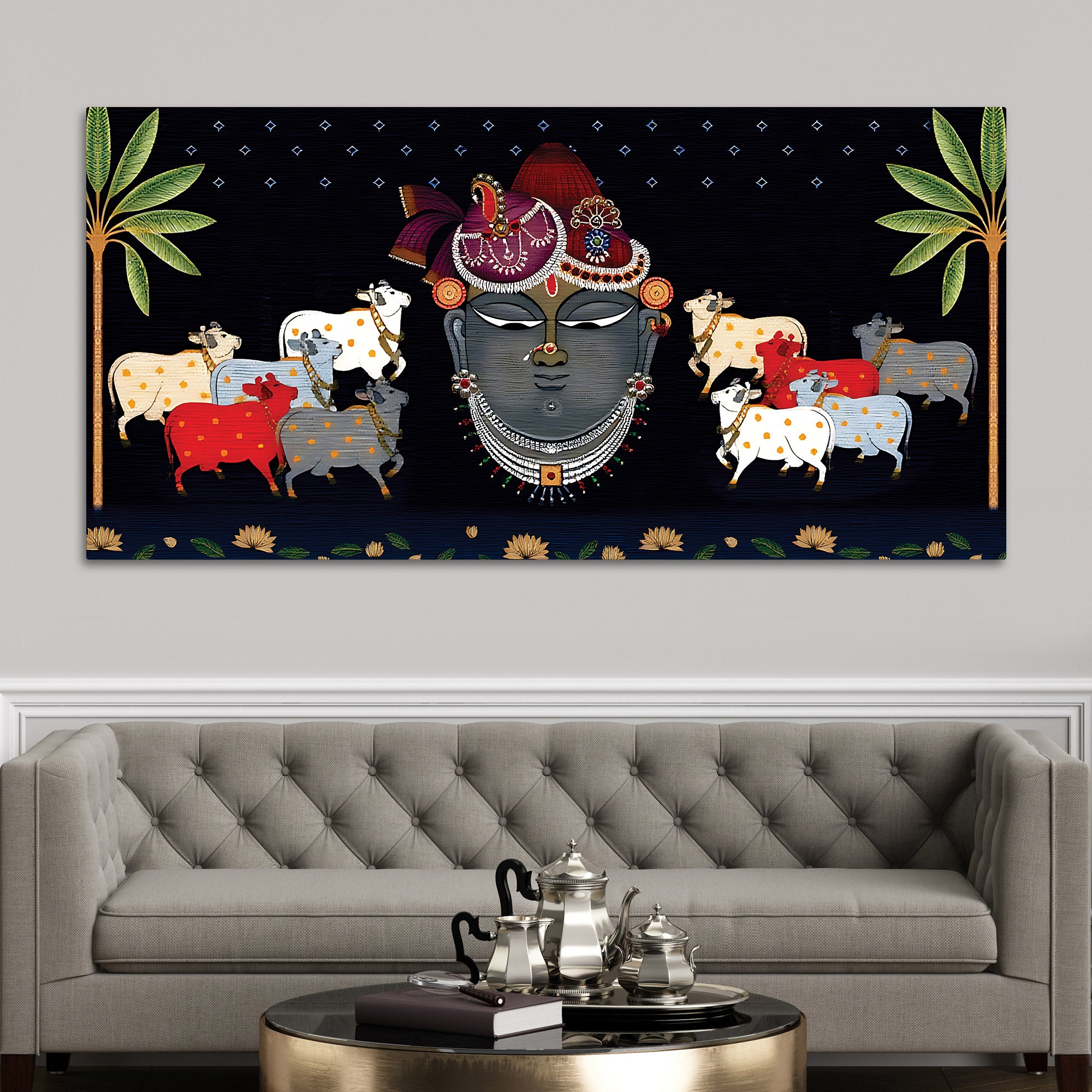 Shrinathji Face Pichwai Art Wall Painting