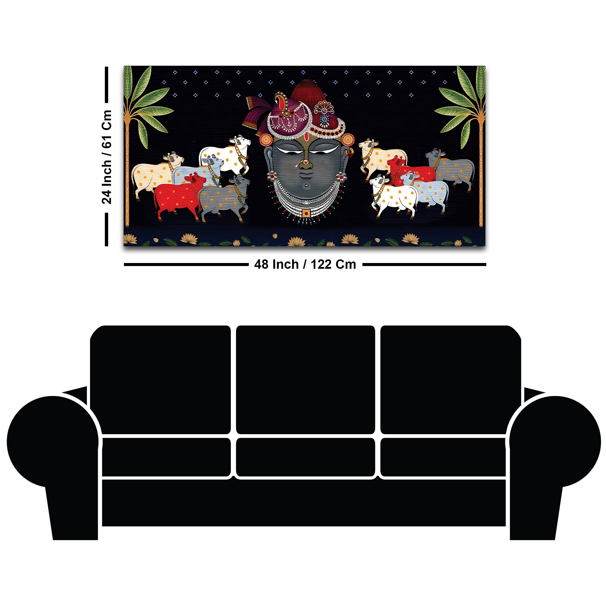 Shrinathji Face Pichwai Art Wall Painting