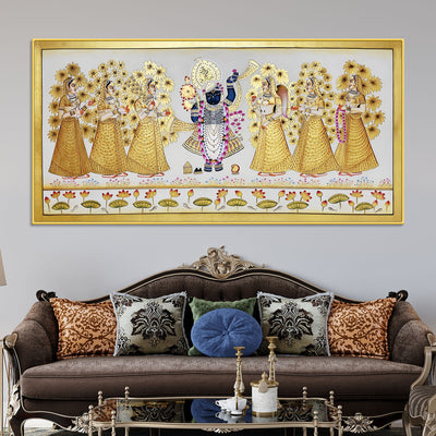 Shrinathji Golden Pichwai Art Premium Wall Painting