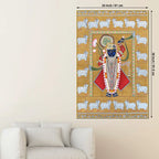Shrinathji in Majestic Adornment with Sacred Cows Pichwai Canvas Wall Painting