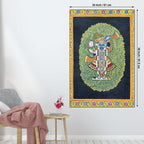 Shrinathji in the Sacred Lotus Garden Traditional Pichwai Canvas Wall Painting