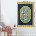 Shrinathji in the Sacred Lotus Garden Traditional Pichwai Canvas Wall Painting