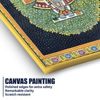 Shrinathji in the Sacred Lotus Garden Traditional Pichwai Canvas Wall Painting
