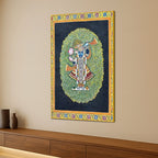 Shrinathji in the Sacred Lotus Garden Traditional Pichwai Canvas Wall Painting