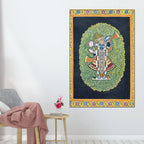 Shrinathji in the Sacred Lotus Garden Traditional Pichwai Canvas Wall Painting