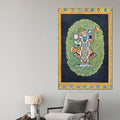 Shrinathji in the Sacred Lotus Garden Traditional Pichwai Canvas Wall Painting