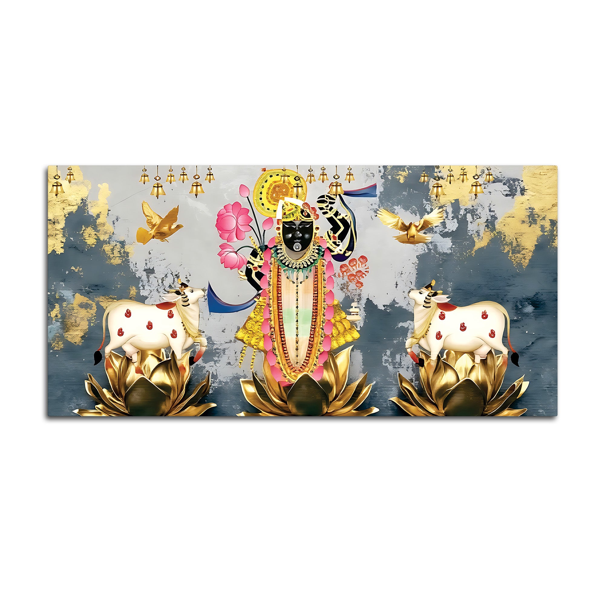 Shrinathji Krishna Pichwai Art Canvas Wall Painting