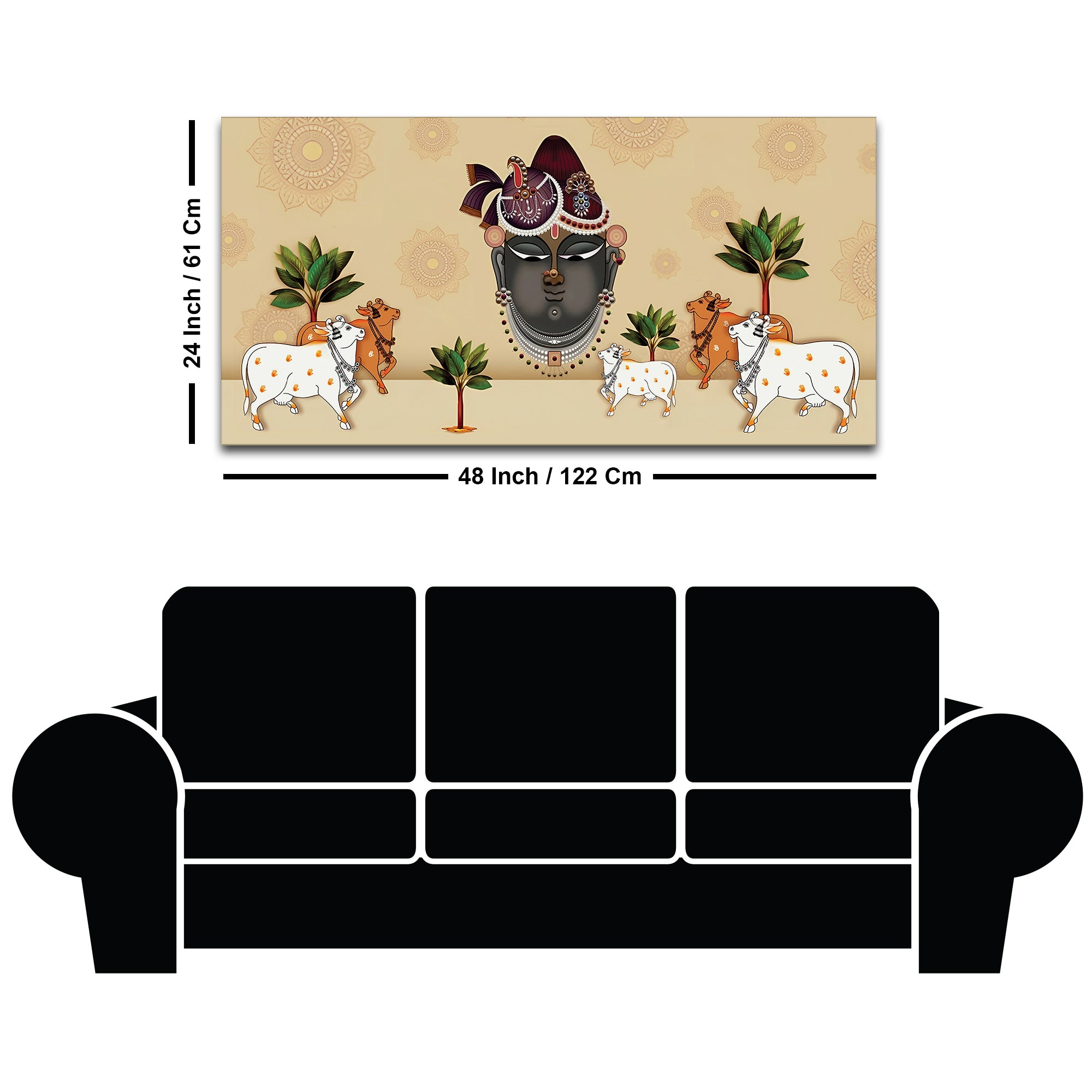 Shrinathji Mukharavind Pichwai Religious Wall Painting