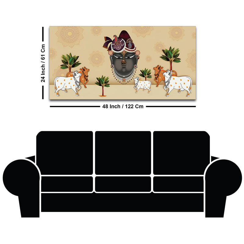 Shrinathji Mukharavind Pichwai Religious Wall Painting