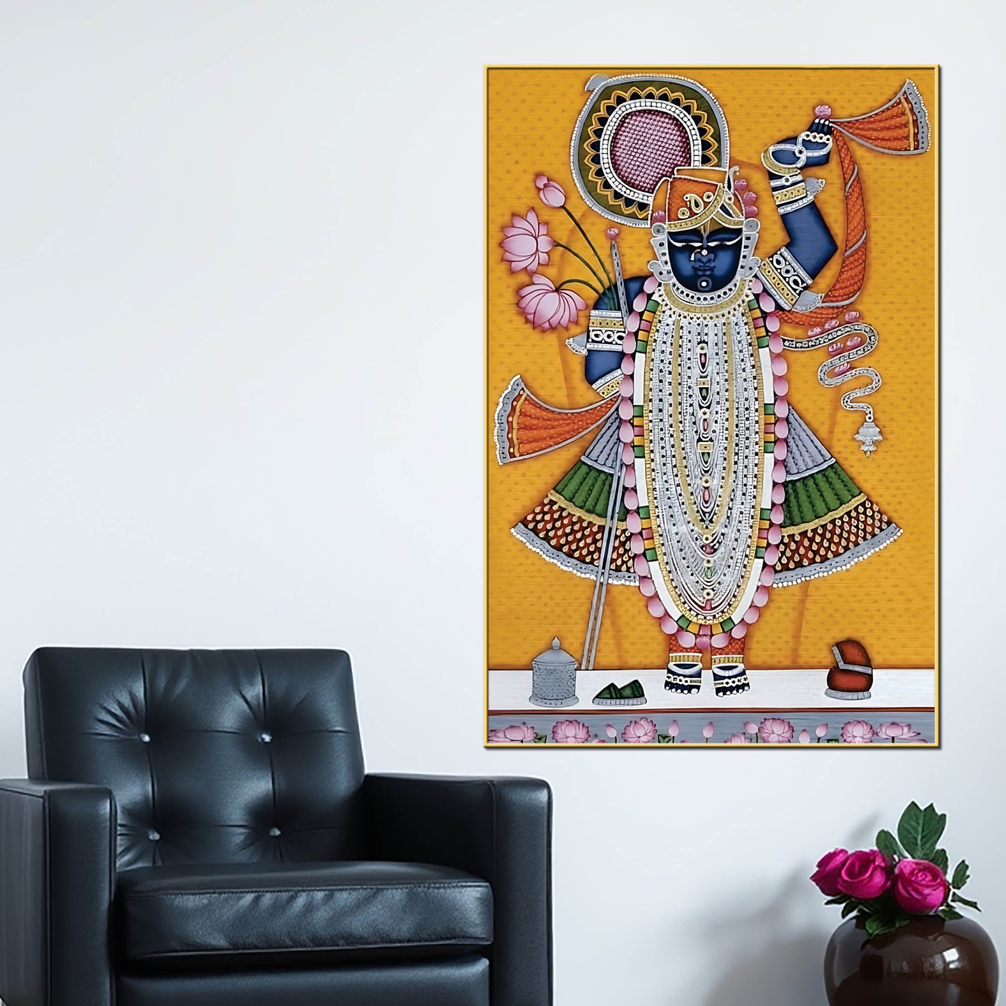 Shrinathji Nathdwara Pichwai Canvas Painting | Divine Wall Decor