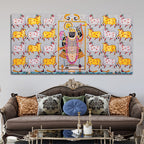 Shrinathji Pichwai Art Wall Painting with Sacred Cows