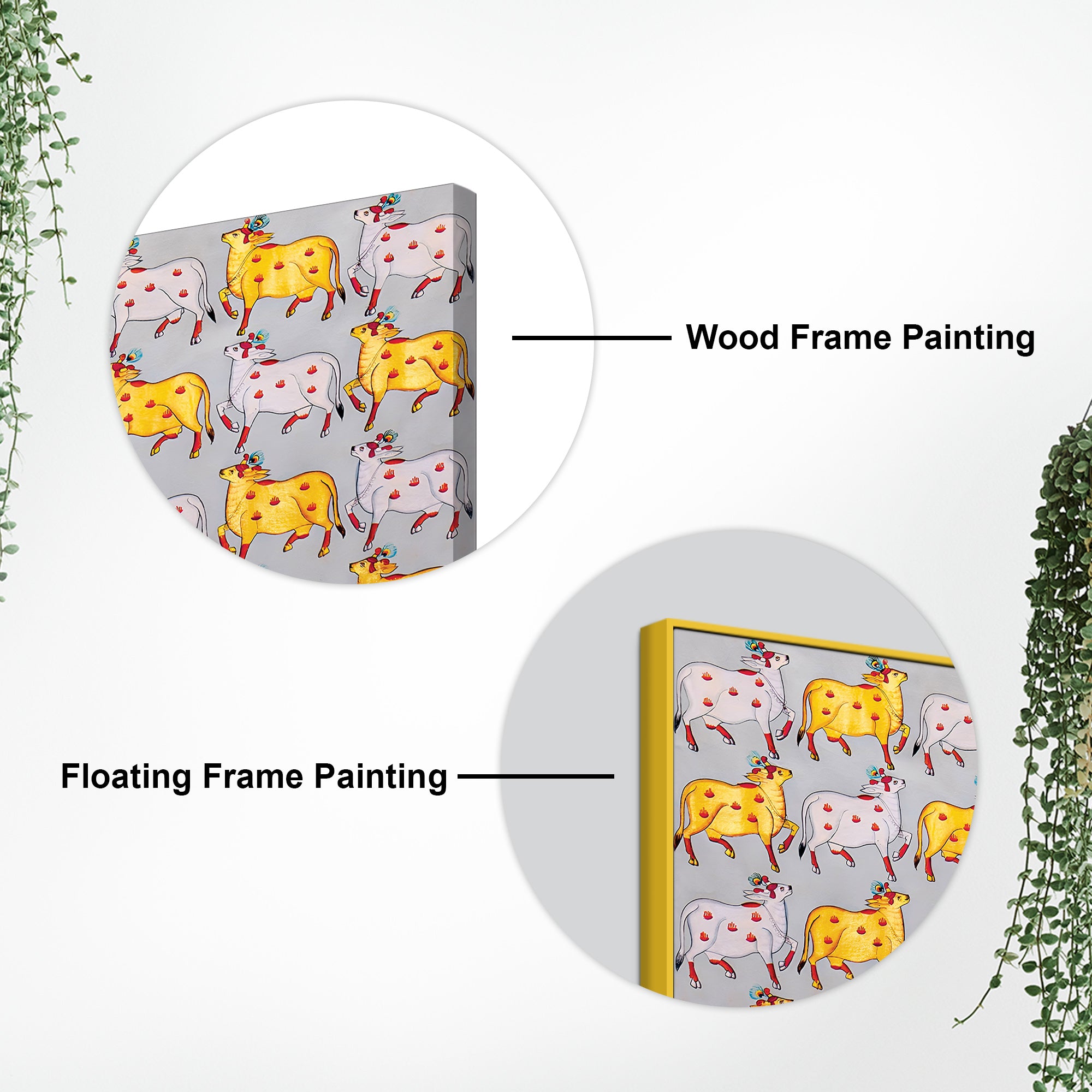 Shrinathji Pichwai Art Wall Painting with Sacred Cows