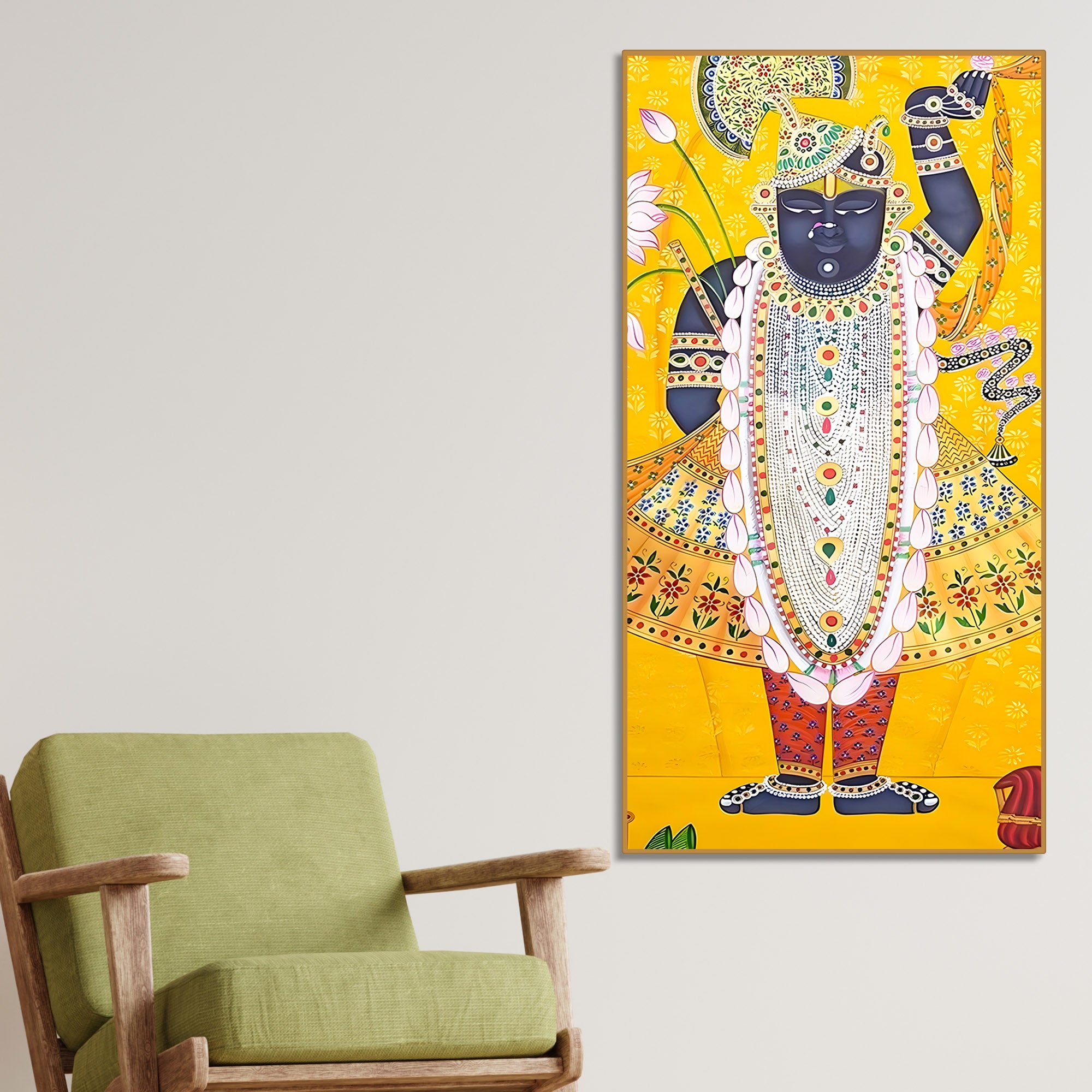 Shrinathji Pichwai Canvas Painting | Nathdwara Wall Decor for Living Room