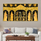 Shrinathji Pichwai Canvas Painting with Gopis – Nathdwara Art
