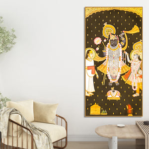 Shrinathji Pichwai Canvas Wall Painting | Indian Religious Wall Décor Art