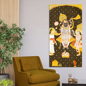 Shrinathji Pichwai Canvas Wall Painting | Indian Religious Wall Décor Art