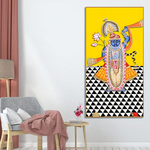 Shrinathji Pichwai Canvas Wall Painting | Indian Religious Wall Décor for Living Room