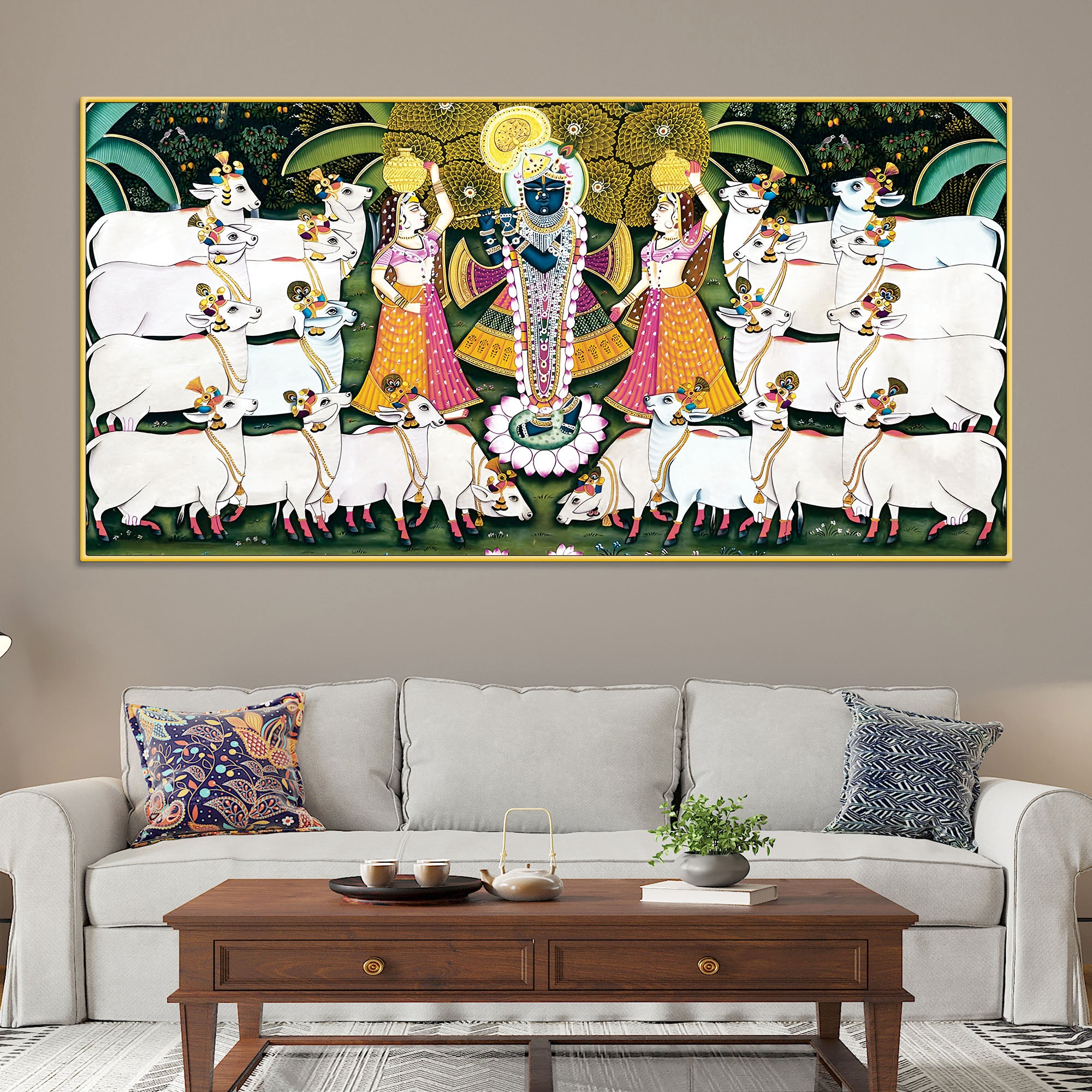 Shrinathji Pichwai Wall Art Canvas Wall Painting