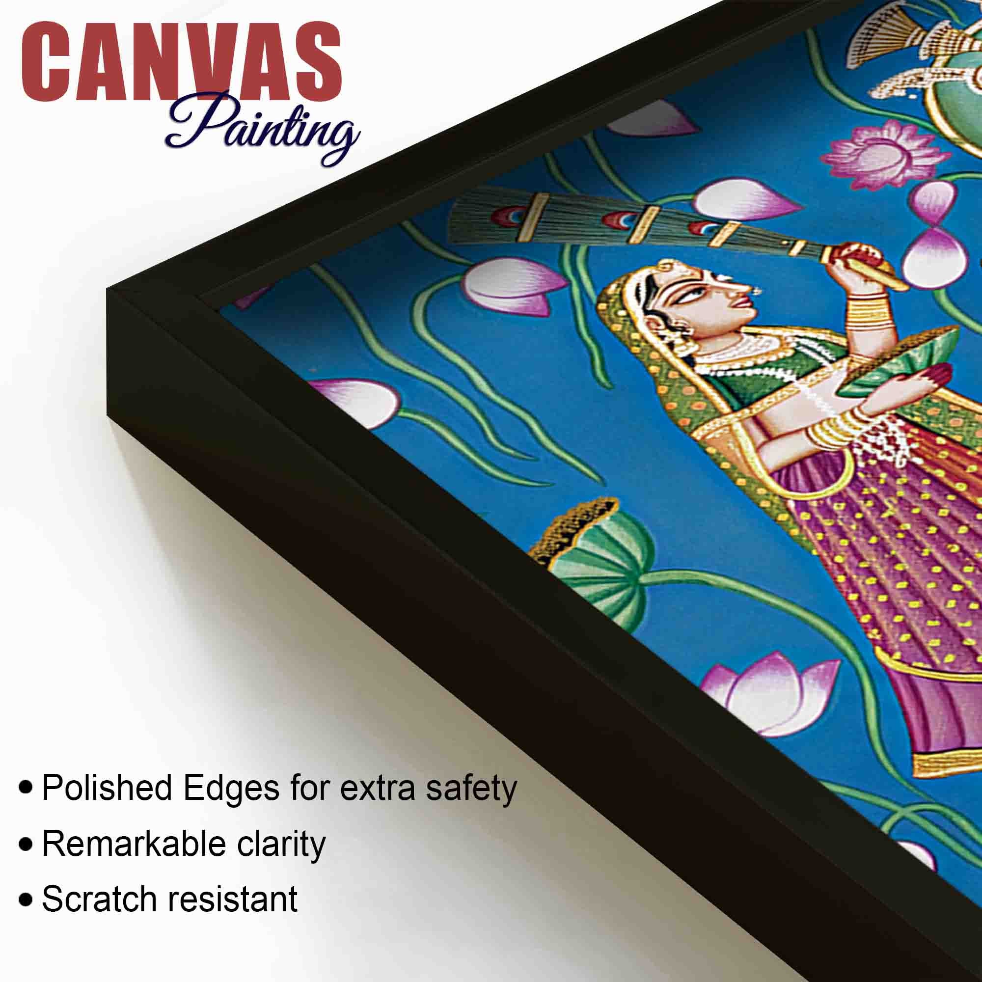 Shrinathji Standing on Lotus Pichwai Painting | Sacred Pichwai Wall Décor