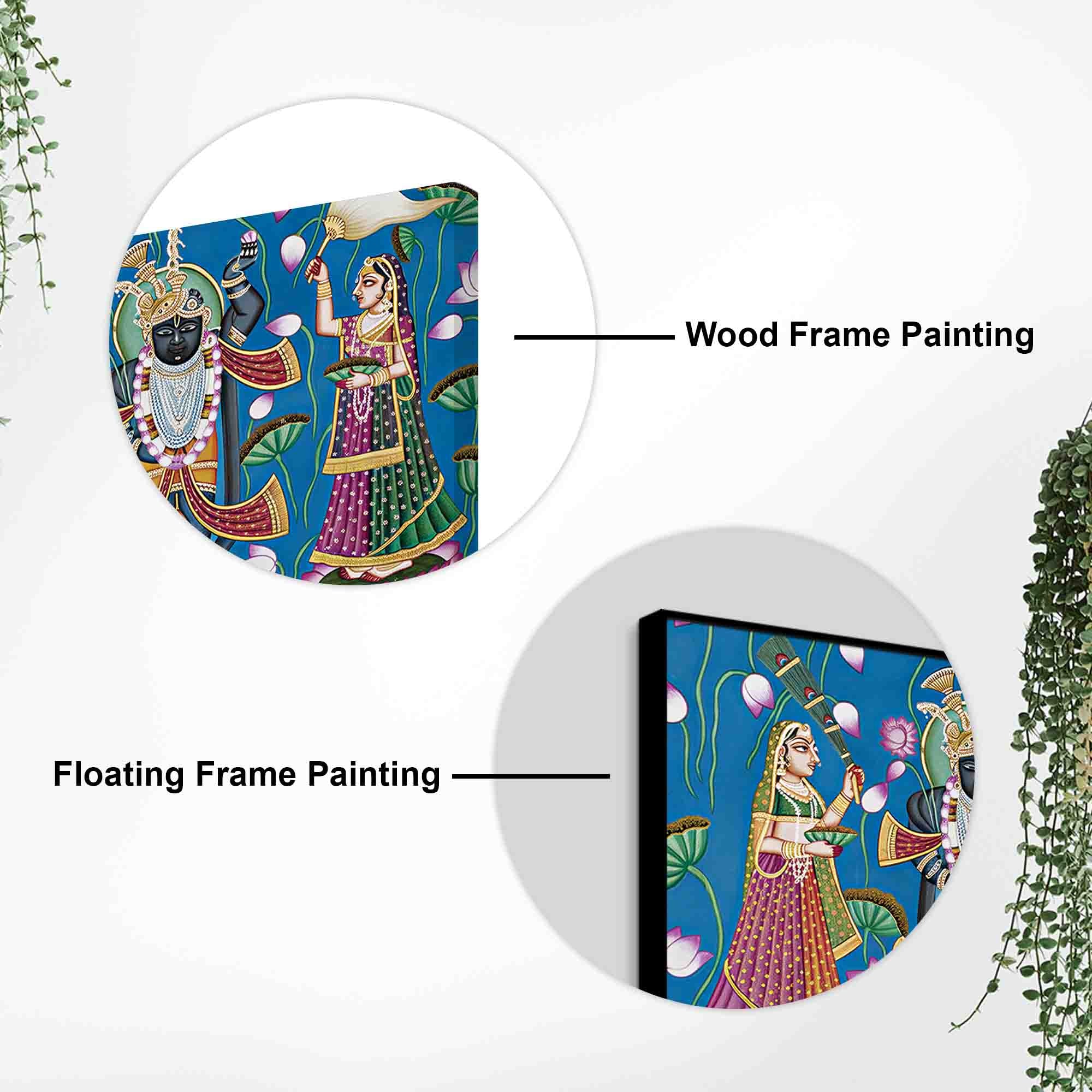 Shrinathji Standing on Lotus Pichwai Painting | Sacred Pichwai Wall Décor