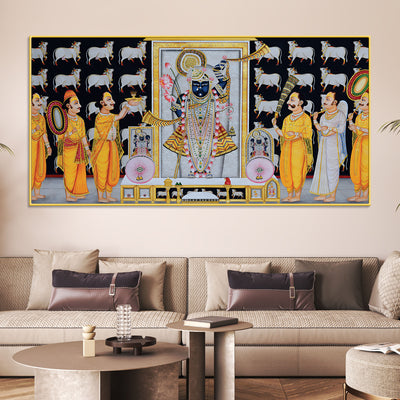 Shrinathji Temple Scene Religious Wall Painting