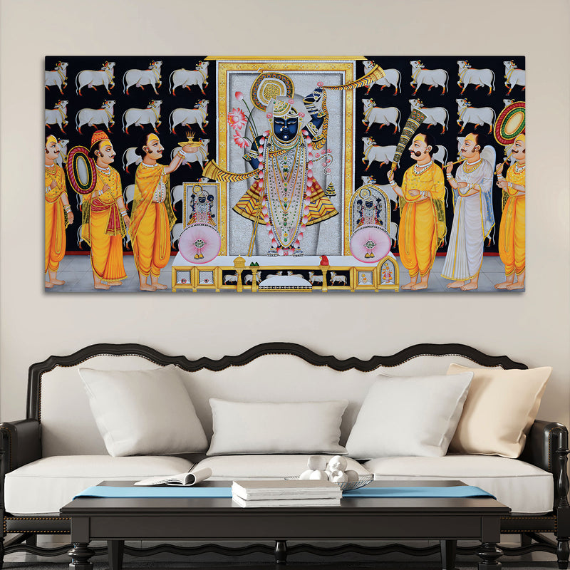 Shrinathji Temple Scene Religious Wall Painting