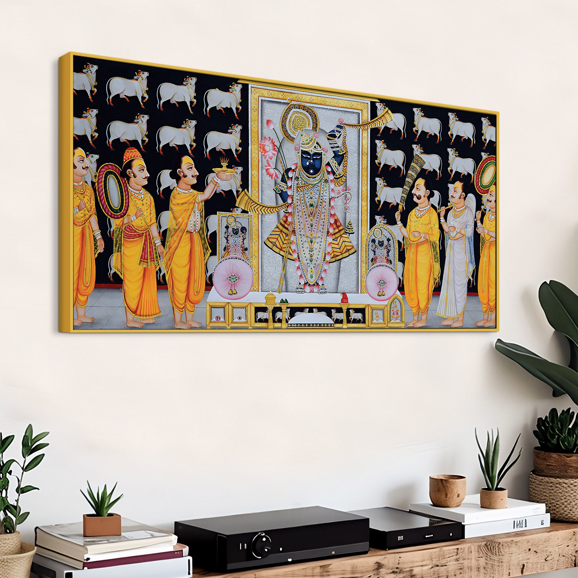 Shrinathji Temple Scene Religious Wall Painting