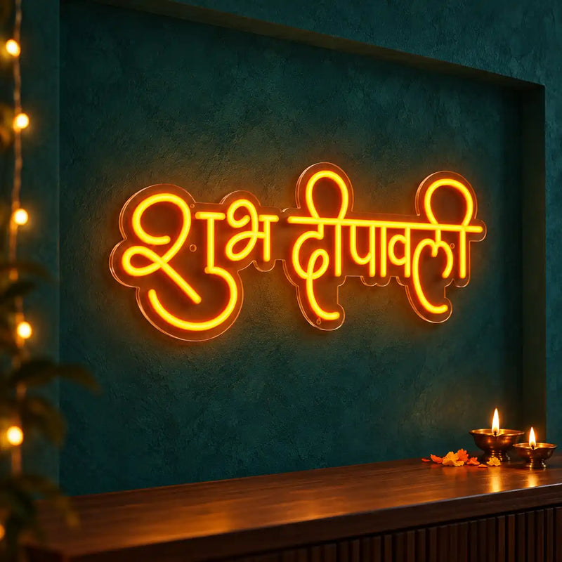 Shubh Deepawali Decorative Neon Light for Home, Office & Shop Decoration