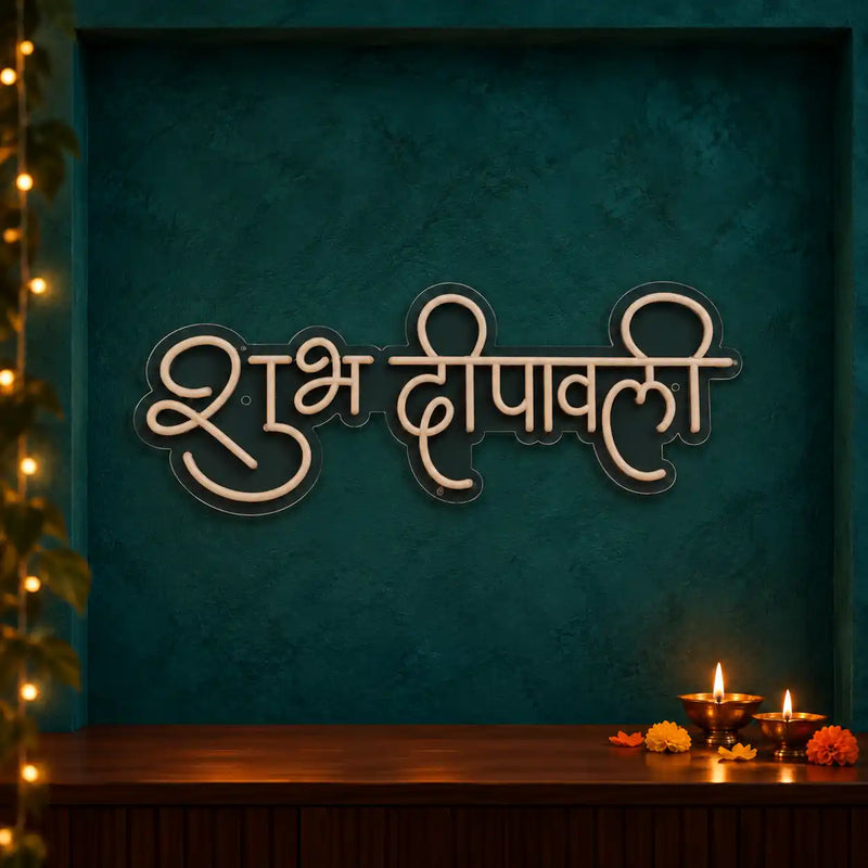 Shubh Deepawali Decorative Neon Light for Home, Office & Shop Decoration