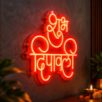 Shubh Deepawali Glowing Neon LED Light for Home, Office & Shop Decoration