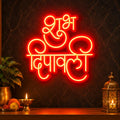 Shubh Deepawali Glowing Neon LED Light for Home, Office & Shop Decoration