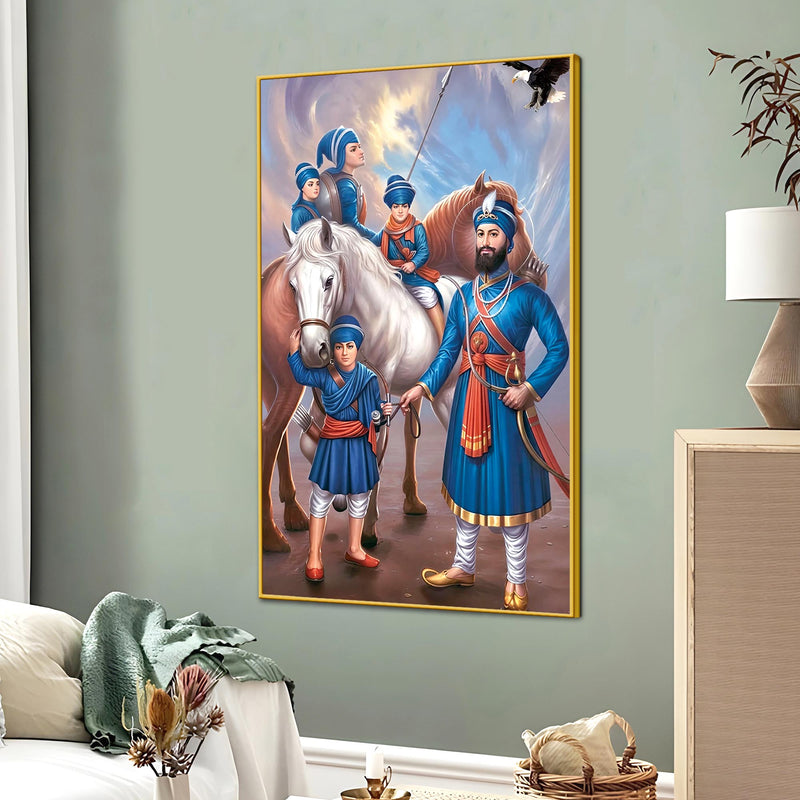 Sikh Devotional Wall Art Canvas | Guru Gobind Singh Ji Painting