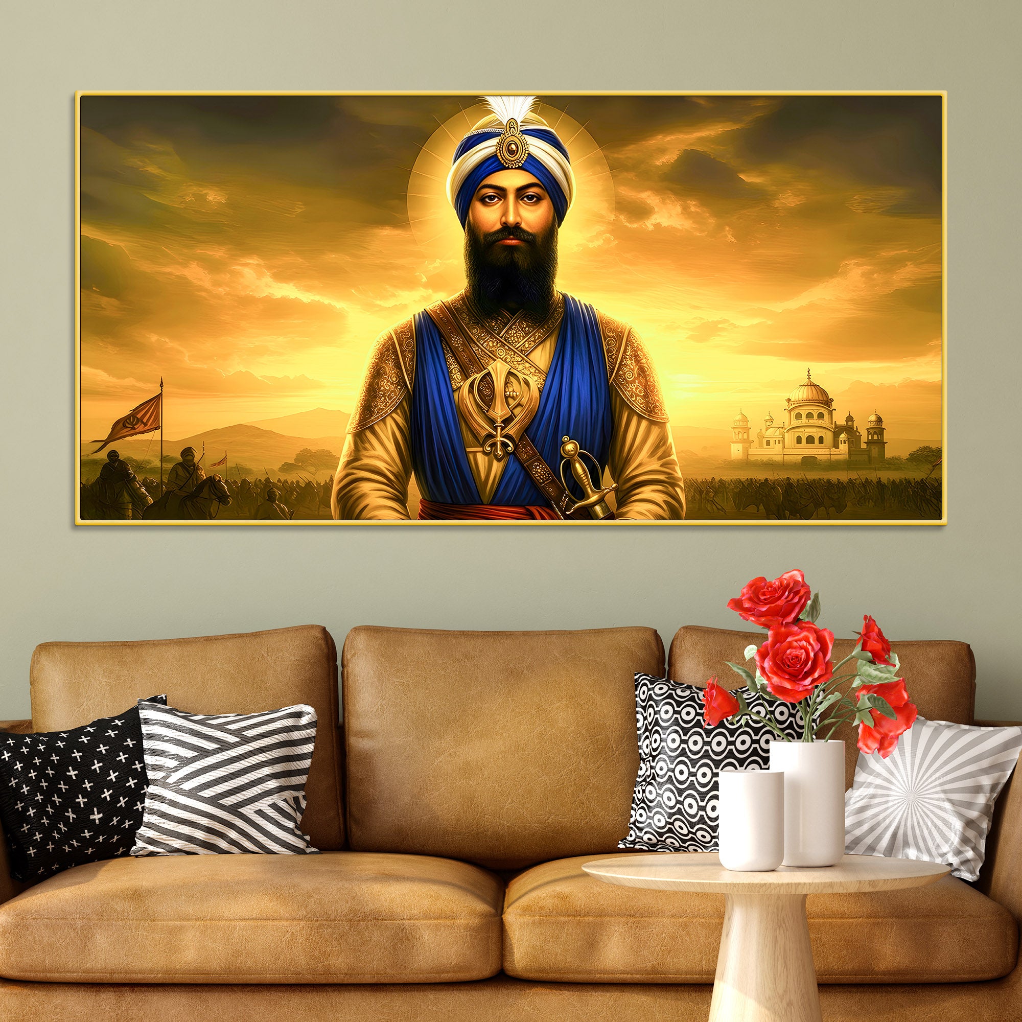 Sikh Guru Ji Decorative Wall Painting for Living Room